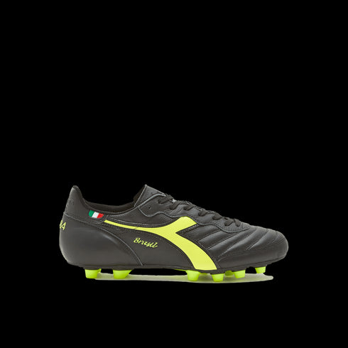 Diadora Brasil Italy OG LT Firm Ground Soccer Cleats - Black & Yellow