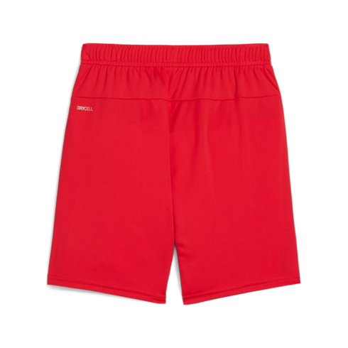 Rear view of red athletic shorts with an elastic waistband and 'DRYCELL' logo on the left hip, shown against a solid white background.