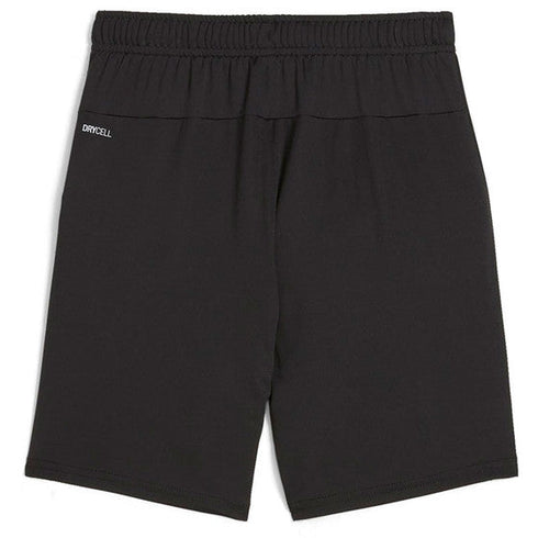 Rear view of black athletic shorts featuring an elastic waistband and a small white "DRYCELL" logo on the left hip.