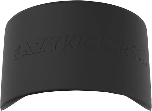 A matte black Eazy Kickers Shoe Band Lace Cover with the brand name "EAZYKICKERS.COM" debossed across its front.