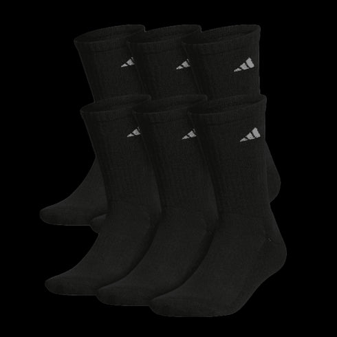 Adidas Athletic Cushioned Crew Socks (6 pk) - Black 5140230