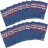 Two fan-shaped arrangements of blue Champion Sports Instant Ice Packs are displayed against a solid black background. The packets feature a large white snowflake graphic and red and white lettering.