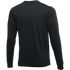 Back view of a black long-sleeved crew neck t-shirt with ribbed cuffs.