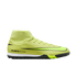 Neon yellow Nike high-top turf soccer shoe featuring a black swoosh and 'AIR ZOOM' text on the side.