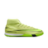 Neon green Nike Air Zoom indoor soccer shoe featuring a high-top collar and black swoosh.