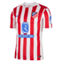 Atlético de Madrid 2024-25 home jersey featuring red and white vertical stripes, the Nike logo, team crest, and Riyadh Air and Kraken sponsorships.