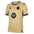 Gold FC Barcelona football jersey with black and blue trim. Features the Kobe Bryant logo, FCB crest, and a large black Spotify sponsor logo in the center.