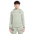 A boy wearing a light green Nike tracksuit with Chelsea FC crests on the hoodie and pants, set against a white background.