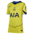 A yellow Tottenham Hotspur football jersey with navy blue accents, featuring the central club crest, a Nike swoosh, and the AIA sponsor logo across the chest.