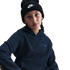 A young person wearing a black Nike beanie and a navy blue hoodie with a "CFC" Nike logo, posed against a solid black background.