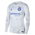 White long-sleeve Inter Milan jersey in white with a grey topographical map pattern, blue team crest, ACG logo, and betsson.sport sponsor logo.