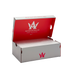 Open white and red Nike shoebox for soccer player Alexia Putellas, featuring her personal logo and slogan "More Than Eleven" inside the lid.