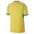 A back view of a short-sleeved yellow athletic jersey with teal and mint green accents on the side panels, collar, and cuffs. The fabric features a subtle tonal geometric pattern, and the words "AERO-FIT" are printed in small dark letters on the bottom ri