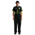 Man in a black Nike Atletico Madrid jersey with neon accents and "RIYADH AIR" sponsor, paired with black pants and a beanie, standing against a white background.