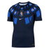 Navy blue Nike Uruguay national soccer jersey featuring iridescent blue sunburst patterns and a centered team crest with four stars.