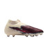 A cream and maroon Nike soccer cleat with black-and-white safari-print accents and a red Nike logo. The side features text: "003 x D. CASTELLANOS + S. WILSON".