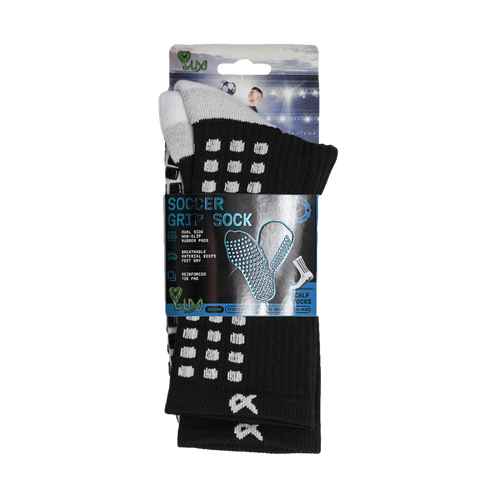 Lux Soccer Grip Calf Socks - Black EB-LU-203