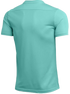 Back view of a light turquoise short-sleeved athletic t-shirt.
