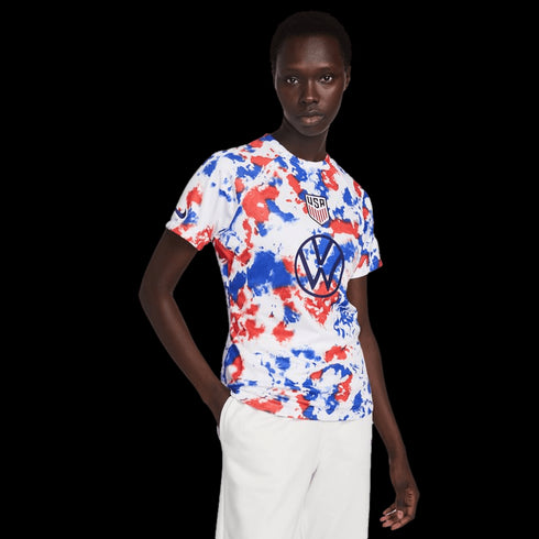 Nike Women's USA Pre-Match Soccer Jersey - Red, White & Blue Tie-dye
