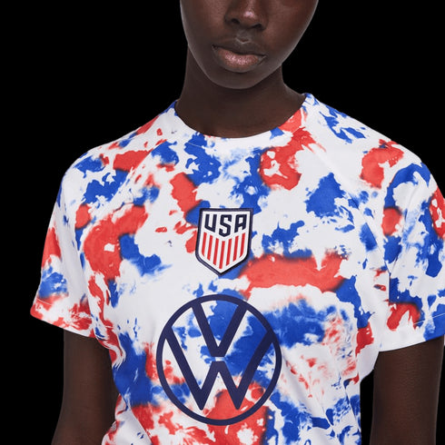 Nike Women's USA Pre-Match Soccer Jersey - Red, White & Blue Tie-dye