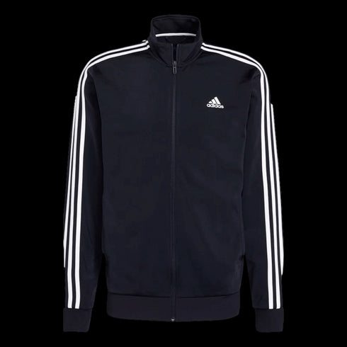 Adidas Essentials Warm Up 3 Stripes Track Jacket - Navy Blue H46100