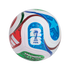 White soccer ball with colorful red, blue, and green patterns. It features the 2026 FIFA World Cup logo and "TRIONDA TRAINING" text.