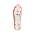 Underside of an Adidas Copa football boot showing a white soleplate with pink studs and blue logo.