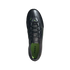 Top-down view of a black Adidas Copa Pure II soccer cleat with neon green accents and insole against a black background.