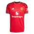 Red Manchester United home jersey with white Snapdragon sponsor, club crest, and Adidas logo.