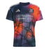 A Houston Dynamo FC soccer jersey by Adidas with a blue and orange abstract pattern. Features the team crest and "MD Anderson Cancer Center" sponsor logo.