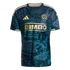 A navy blue Philadelphia Union soccer jersey with gold accents and a graphic print featuring historical themes like Benjamin Franklin and the US Constitution.