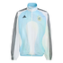 An Adidas Argentina track jacket in white and light blue, featuring the national team's crest and black three-stripes on the sleeves.