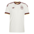 White Spain national team soccer jersey with maroon and gold accents. Features Adidas trefoil and team crest on the chest, and three stripes on the shoulders.