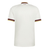 Back view of a white sports jersey with maroon and gold trim on the collar and sleeves. "España" is printed in maroon script on the upper back. The fabric has a subtle tonal pattern.