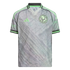 A grey Adidas Club América soccer jersey with neon green accents on the shoulders and collar. It features a subtle wavy pattern and the team crest on the left chest.