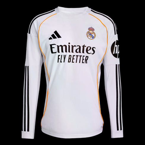 Adidas Real Madrid 25/26 Long Sleeve Home Jersey JN8884