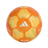 An orange and yellow Adidas soccer ball featuring a white Adidas logo in the center, with "F50" and "MESSI" branding.
