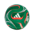 Green Adidas Mexico soccer ball with red and white accents, featuring Aztec-style geometric patterns, the Mexico team crest, and the "TRIONDA" logo.