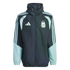 Dark gray Adidas Argentina hooded windbreaker with light blue accents, featuring the AFA crest with three stars on the chest.