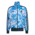 A blue and white tie-dye Adidas San Jose Earthquakes track jacket with dark grey trim and the team crest on the chest.
