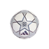A silver and white Adidas UEFA Champions League mini soccer ball with star-shaped panels and "25 YEARS" branding.