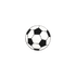 A classic black and white soccer ball-shaped Soccer Croc Charm.