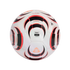 White soccer ball featuring black and coral curved graphic patterns and a FIFA Quality seal.