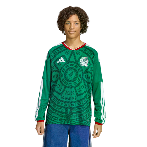 Adidas Mexico 2026 Long Sleeve Youth Home Jersey