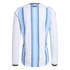Back of a white long-sleeved jersey with light blue vertical gradient stripes. The numbers "1893" are printed in black at the top center.