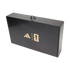 A black textured briefcase-style box featuring a gold Adidas logo and the FIFA World Cup 2026 logo on its front side.