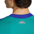 Close-up of the back of a person wearing a teal jersey with a blue collar. A logo on the upper back features the word "ARGENTINA" with a sun emblem.