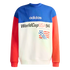 A color-blocked adidas sweatshirt commemorating World Cup USA 94. It features a blue upper panel with a white adidas logo, red sleeves, and a white lower section with the text "WorldCupUSA94" and the tournament's official soccer ball logo.