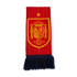 Red scarf featuring the yellow Spanish national football team crest with a gold star above and dark blue fringe at the bottom. Includes the year 1909.