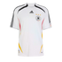 A white Adidas Germany national football team home jersey featuring the team crest with three gold stars and black, red, and yellow side accents.